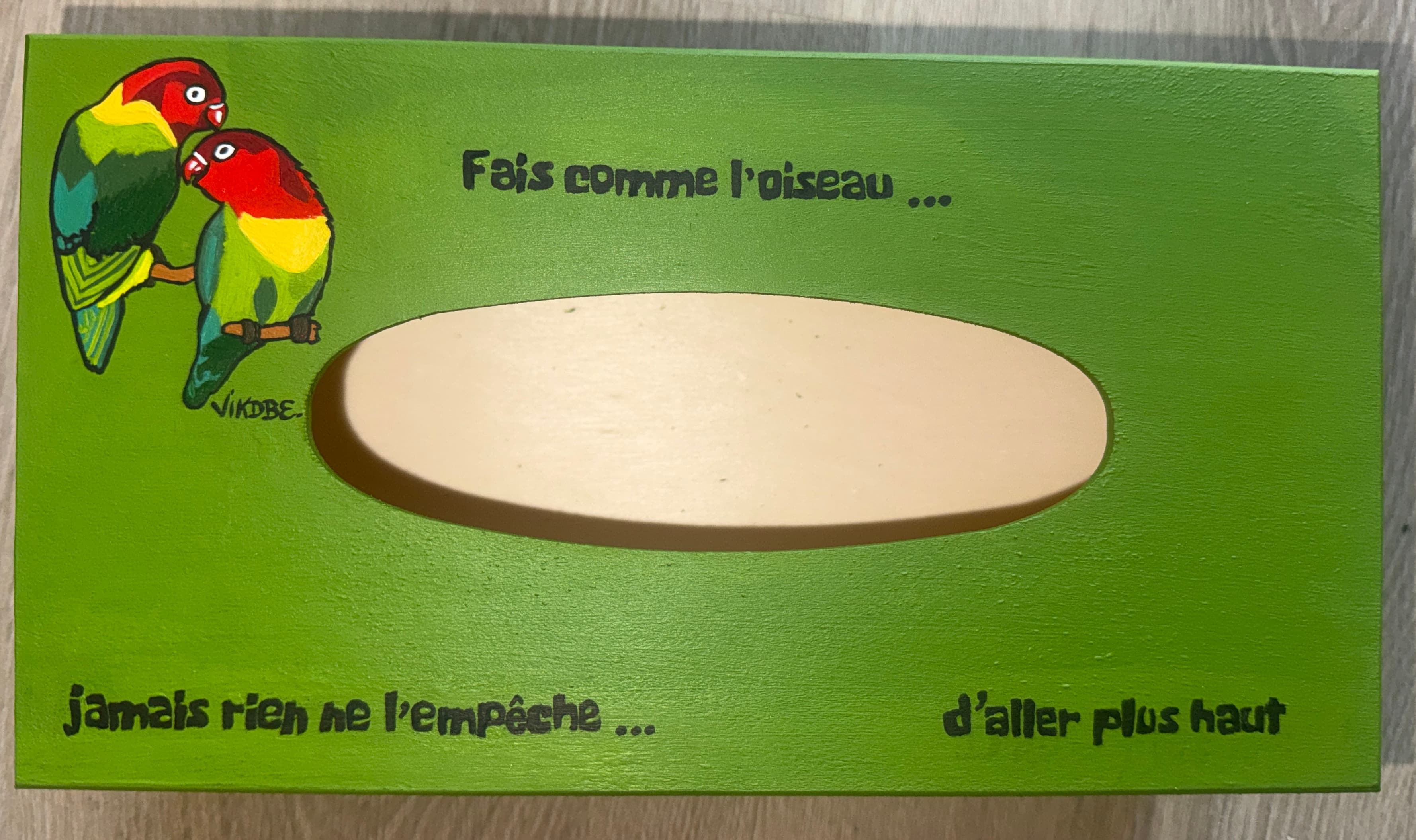 Boite à mouchoirs - Inséparables
