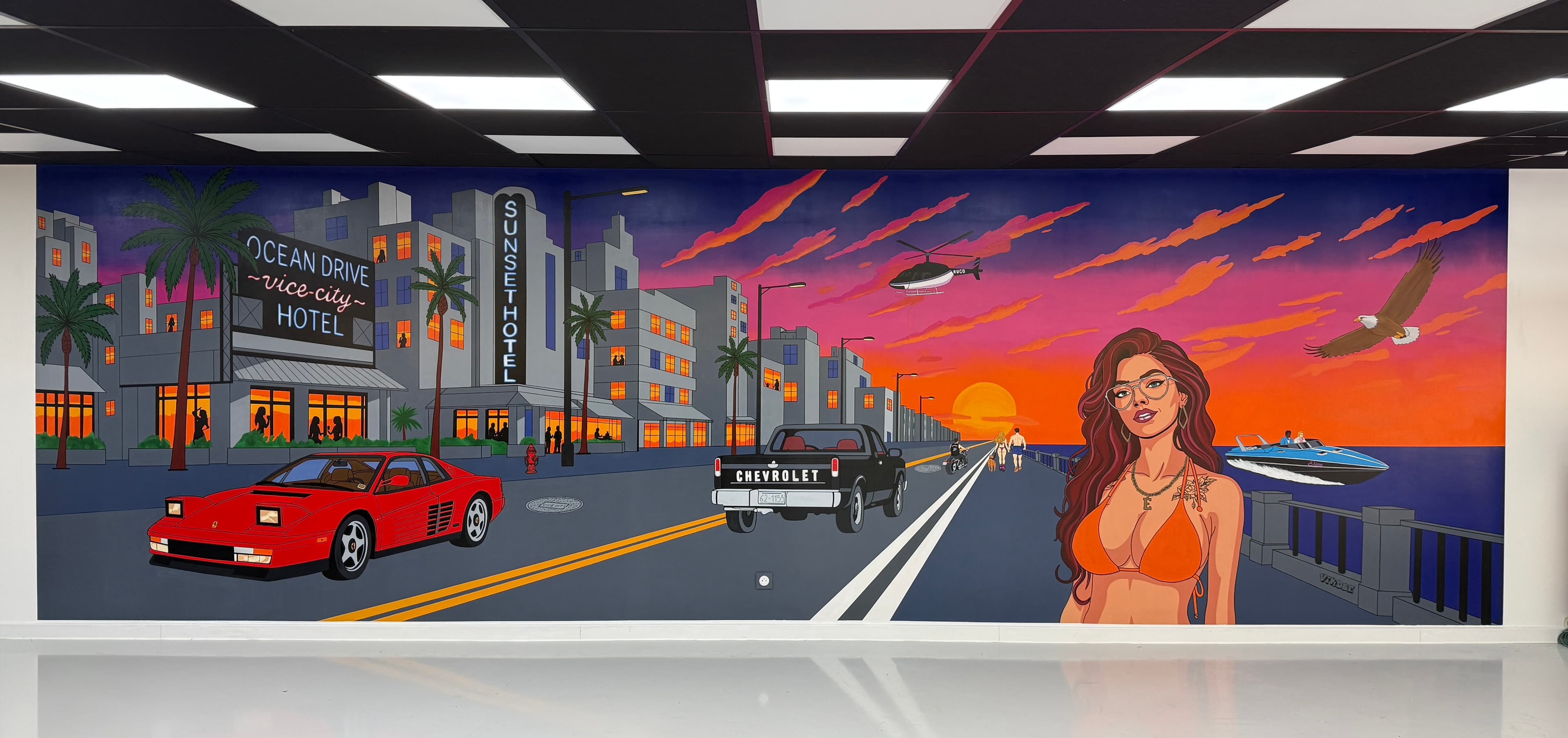 Fresque thème Miami Vice GTA